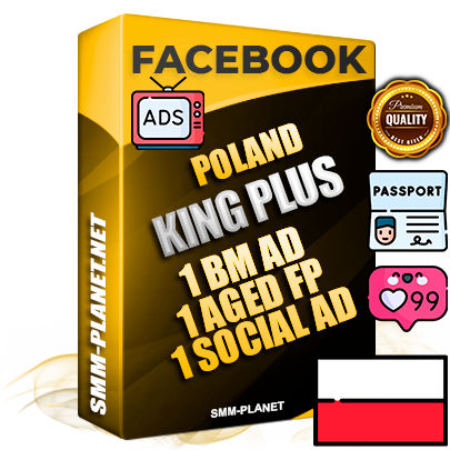 SUPER TRUST KING PLUS Polish Facebook Ad Accounts - 1 BM Ad Accounts + 1 Ad Accounts on King Profile + 1 aged Fan Pages with huge organic reach and active subscribers