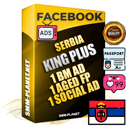 SUPER TRUST KING PLUS Serbian Facebook Ad Accounts - 1 BM Ad Accounts + 1 Ad Accounts on King Profile + 1 aged Fan Pages with huge organic reach and active subscribers
