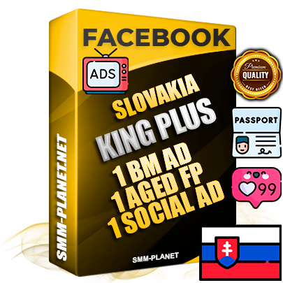 SUPER TRUST KING PLUS Slovak Facebook Ad Accounts - 1 BM Ad Accounts + 1 Ad Accounts on King Profile + 1 aged Fan Pages with huge organic reach and active subscribers