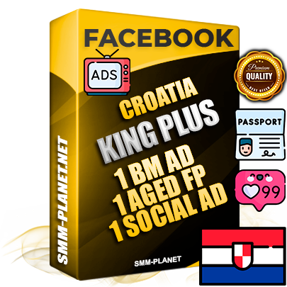 SUPER TRUST KING PLUS Croatian Facebook Ad Accounts - 1 BM Ad Accounts + 1 Ad Accounts on King Profile + 1 aged Fan Pages with huge organic reach and active subscribers