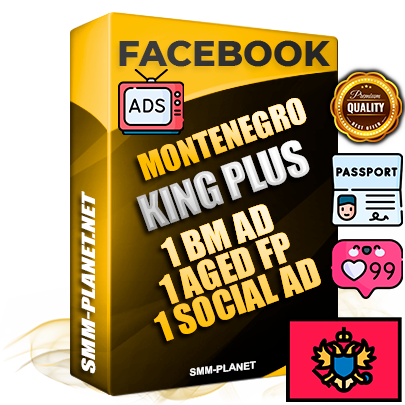 SUPER TRUST KING PLUS Montenegrin Facebook Ad Accounts - 1 BM Ad Accounts + 1 Ad Accounts on King Profile + 1 aged Fan Pages with huge organic reach and active subscribers