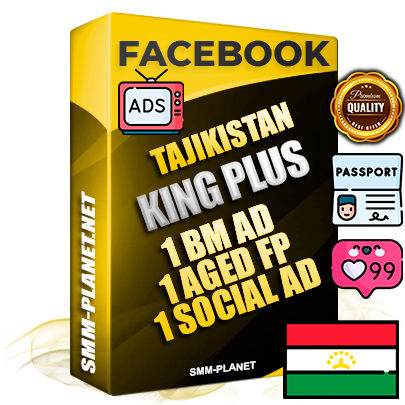 SUPER TRUST KING PLUS Tajik Facebook Ad Accounts - 1 BM Ad Accounts + 1 Ad Accounts on King Profile + 1 aged Fan Pages with huge organic reach and active subscribers