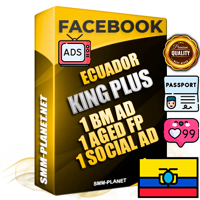 SUPER TRUST KING PLUS Ecuadorian Facebook Ad Accounts - 1 BM Ad Accounts + 1 Ad Accounts on King Profile + 1 aged Fan Pages with huge organic reach and active subscribers
