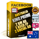 SUPER TRUST KING PRIME Australian Facebook Ad Accounts - 2 BM Ad Accounts + 2 Ad Accounts on King Profile + 2 aged Fan Pages with huge organic reach and active subscribers