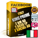 SUPER TRUST KING PRIME Italian Facebook Ad Accounts - 2 BM Ad Accounts + 2 Ad Accounts on King Profile + 2 aged Fan Pages with huge organic reach and active subscribers