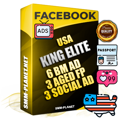 SUPER TRUST KING ELITE American Facebook Ad Accounts - 6 BM Ad Accounts + 3 Ad Accounts on King Profile + 3 aged Fan Pages with huge organic reach and active subscribers