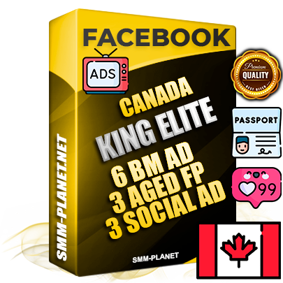 SUPER TRUST KING ELITE Canadian Facebook Ad Accounts - 6 BM Ad Accounts + 3 Ad Accounts on King Profile + 3 aged Fan Pages with huge organic reach and active subscribers