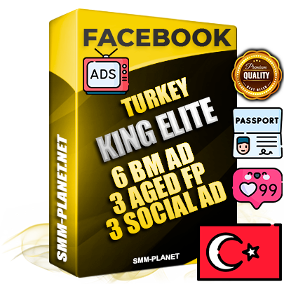 SUPER TRUST KING ELITE Turkish Facebook Ad Accounts - 6 BM Ad Accounts + 3 Ad Accounts on King Profile + 3 aged Fan Pages with huge organic reach and active subscribers