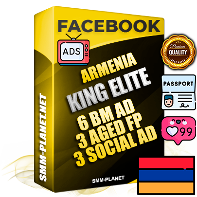 SUPER TRUST KING ELITE Armenian Facebook Ad Accounts - 6 BM Ad Accounts + 3 Ad Accounts on King Profile + 3 aged Fan Pages with huge organic reach and active subscribers