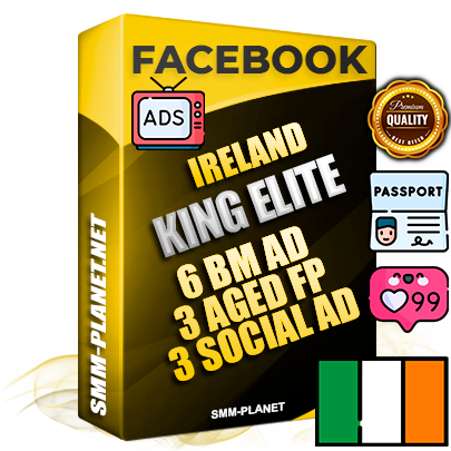 SUPER TRUST KING ELITE Irish Facebook Ad Accounts - 6 BM Ad Accounts + 3 Ad Accounts on King Profile + 3 aged Fan Pages with huge organic reach and active subscribers