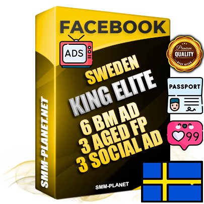 SUPER TRUST KING ELITE Swedish Facebook Ad Accounts - 6 BM Ad Accounts + 3 Ad Accounts on King Profile + 3 aged Fan Pages with huge organic reach and active subscribers