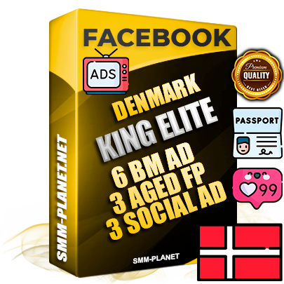 SUPER TRUST KING ELITE Danish Facebook Ad Accounts - 6 BM Ad Accounts + 3 Ad Accounts on King Profile + 3 aged Fan Pages with huge organic reach and active subscribers