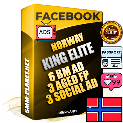 SUPER TRUST KING ELITE Norwegian Facebook Ad Accounts - 6 BM Ad Accounts + 3 Ad Accounts on King Profile + 3 aged Fan Pages with huge organic reach and active subscribers