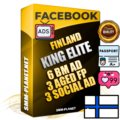 SUPER TRUST KING ELITE Finnish Facebook Ad Accounts - 6 BM Ad Accounts + 3 Ad Accounts on King Profile + 3 aged Fan Pages with huge organic reach and active subscribers