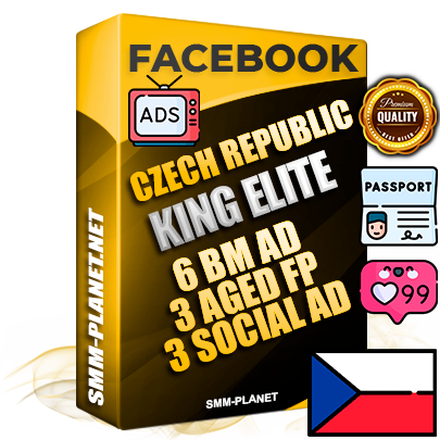 SUPER TRUST KING ELITE Czech Facebook Ad Accounts - 6 BM Ad Accounts + 3 Ad Accounts on King Profile + 3 aged Fan Pages with huge organic reach and active subscribers