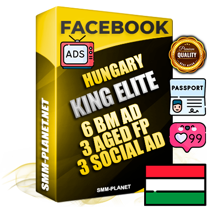 SUPER TRUST KING ELITE Hungarian Facebook Ad Accounts - 6 BM Ad Accounts + 3 Ad Accounts on King Profile + 3 aged Fan Pages with huge organic reach and active subscribers