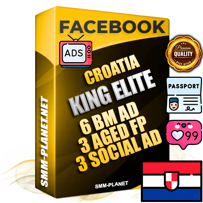SUPER TRUST KING ELITE Croatian Facebook Ad Accounts - 6 BM Ad Accounts + 3 Ad Accounts on King Profile + 3 aged Fan Pages with huge organic reach and active subscribers