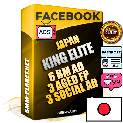 SUPER TRUST KING ELITE Japanese Facebook Ad Accounts - 6 BM Ad Accounts + 3 Ad Accounts on King Profile + 3 aged Fan Pages with huge organic reach and active subscribers