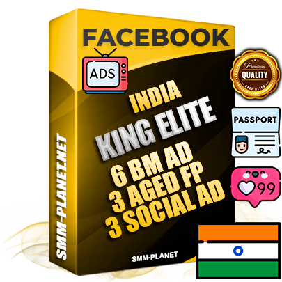 SUPER TRUST KING ELITE Indian Facebook Ad Accounts - 6 BM Ad Accounts + 3 Ad Accounts on King Profile + 3 aged Fan Pages with huge organic reach and active subscribers