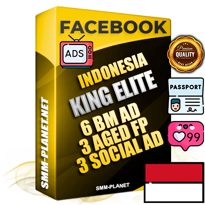 SUPER TRUST KING ELITE Indonesian Facebook Ad Accounts - 6 BM Ad Accounts + 3 Ad Accounts on King Profile + 3 aged Fan Pages with huge organic reach and active subscribers