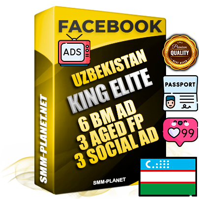 SUPER TRUST KING ELITE Uzbek Facebook Ad Accounts - 6 BM Ad Accounts + 3 Ad Accounts on King Profile + 3 aged Fan Pages with huge organic reach and active subscribers