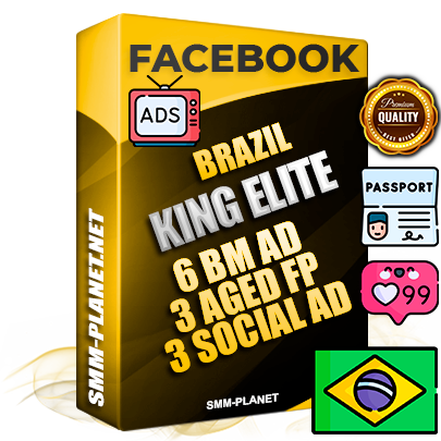 SUPER TRUST KING ELITE Brazilian Facebook Ad Accounts - 6 BM Ad Accounts + 3 Ad Accounts on King Profile + 3 aged Fan Pages with huge organic reach and active subscribers