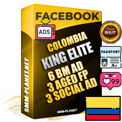SUPER TRUST KING ELITE Colombian Facebook Ad Accounts - 6 BM Ad Accounts + 3 Ad Accounts on King Profile + 3 aged Fan Pages with huge organic reach and active subscribers
