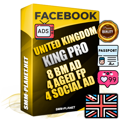 SUPER TRUST KING PRO English Facebook Ad Accounts - 8 BM Ad Accounts + 4 Ad Accounts on King Profile + 4 aged Fan Pages with huge organic reach and active subscribers