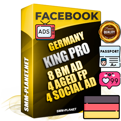 SUPER TRUST KING PRO German Facebook Ad Accounts - 8 BM Ad Accounts + 4 Ad Accounts on King Profile + 4 aged Fan Pages with huge organic reach and active subscribers