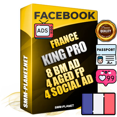 SUPER TRUST KING PRO French Facebook Ad Accounts - 8 BM Ad Accounts + 4 Ad Accounts on King Profile + 4 aged Fan Pages with huge organic reach and active subscribers
