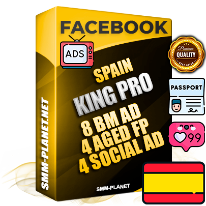 SUPER TRUST KING PRO Spanish Facebook Ad Accounts - 8 BM Ad Accounts + 4 Ad Accounts on King Profile + 4 aged Fan Pages with huge organic reach and active subscribers