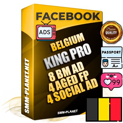SUPER TRUST KING PRO Belgian Facebook Ad Accounts - 8 BM Ad Accounts + 4 Ad Accounts on King Profile + 4 aged Fan Pages with huge organic reach and active subscribers