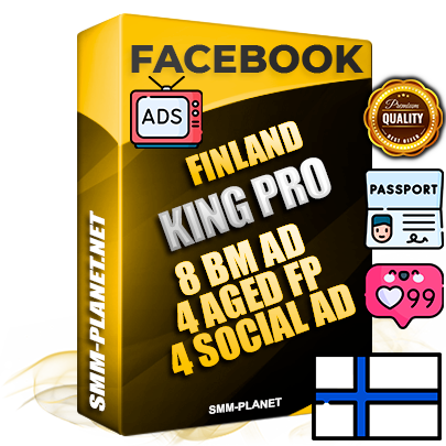 SUPER TRUST KING PRO Finnish Facebook Ad Accounts - 8 BM Ad Accounts + 4 Ad Accounts on King Profile + 4 aged Fan Pages with huge organic reach and active subscribers