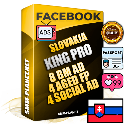 SUPER TRUST KING PRO Slovak Facebook Ad Accounts - 8 BM Ad Accounts + 4 Ad Accounts on King Profile + 4 aged Fan Pages with huge organic reach and active subscribers