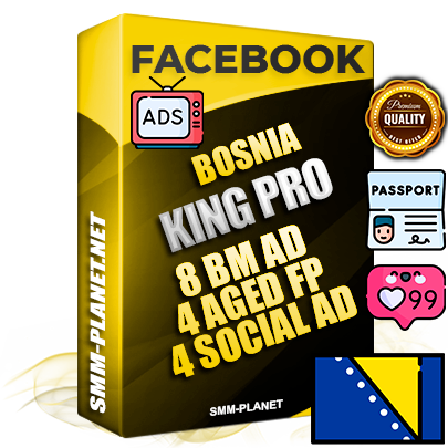 SUPER TRUST KING PRO Bosnian Facebook Ad Accounts - 8 BM Ad Accounts + 4 Ad Accounts on King Profile + 4 aged Fan Pages with huge organic reach and active subscribers