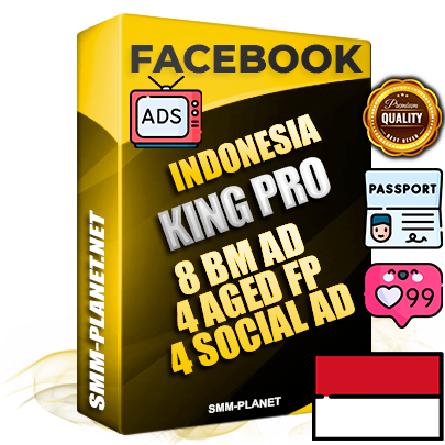 SUPER TRUST KING PRO Indonesian Facebook Ad Accounts - 8 BM Ad Accounts + 4 Ad Accounts on King Profile + 4 aged Fan Pages with huge organic reach and active subscribers