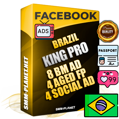 SUPER TRUST KING PRO Brazilian Facebook Ad Accounts - 8 BM Ad Accounts + 4 Ad Accounts on King Profile + 4 aged Fan Pages with huge organic reach and active subscribers