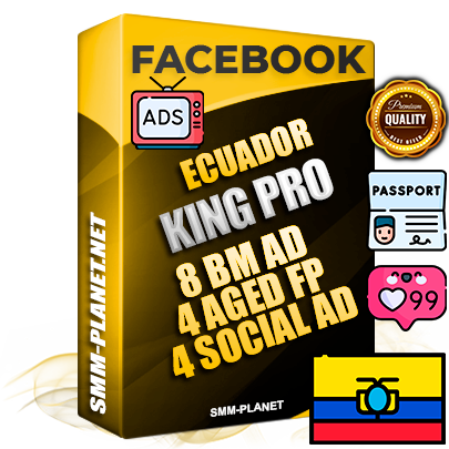SUPER TRUST KING PRO Ecuadorian Facebook Ad Accounts - 8 BM Ad Accounts + 4 Ad Accounts on King Profile + 4 aged Fan Pages with huge organic reach and active subscribers