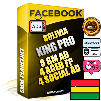SUPER TRUST KING PRO Bolivian Facebook Ad Accounts - 8 BM Ad Accounts + 4 Ad Accounts on King Profile + 4 aged Fan Pages with huge organic reach and active subscribers