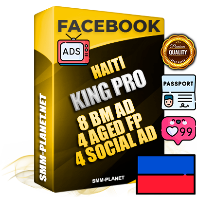 SUPER TRUST KING PRO Haitian Facebook Ad Accounts - 8 BM Ad Accounts + 4 Ad Accounts on King Profile + 4 aged Fan Pages with huge organic reach and active subscribers