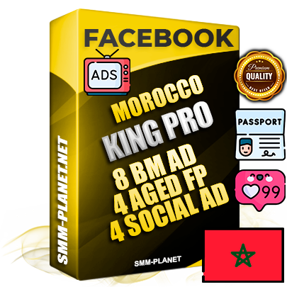 SUPER TRUST KING PRO Moroccan Facebook Ad Accounts - 8 BM Ad Accounts + 4 Ad Accounts on King Profile + 4 aged Fan Pages with huge organic reach and active subscribers