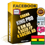 SUPER TRUST KING PRO Ghanaian Facebook Ad Accounts - 8 BM Ad Accounts + 4 Ad Accounts on King Profile + 4 aged Fan Pages with huge organic reach and active subscribers