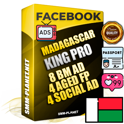 SUPER TRUST KING PRO Madagascar Facebook Ad Accounts - 8 BM Ad Accounts + 4 Ad Accounts on King Profile + 4 aged Fan Pages with huge organic reach and active subscribers
