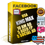 SUPER TRUST KING MAX American Facebook Ad Accounts - 10 BM Ad Accounts + 5 Ad Accounts on King Profile + 5 aged Fan Pages with huge organic reach and active subscribers