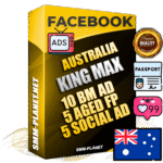 SUPER TRUST KING MAX Australian Facebook Ad Accounts - 10 BM Ad Accounts + 5 Ad Accounts on King Profile + 5 aged Fan Pages with huge organic reach and active subscribers