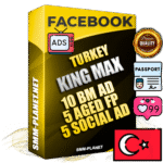 SUPER TRUST KING MAX Turkish Facebook Ad Accounts - 10 BM Ad Accounts + 5 Ad Accounts on King Profile + 5 aged Fan Pages with huge organic reach and active subscribers